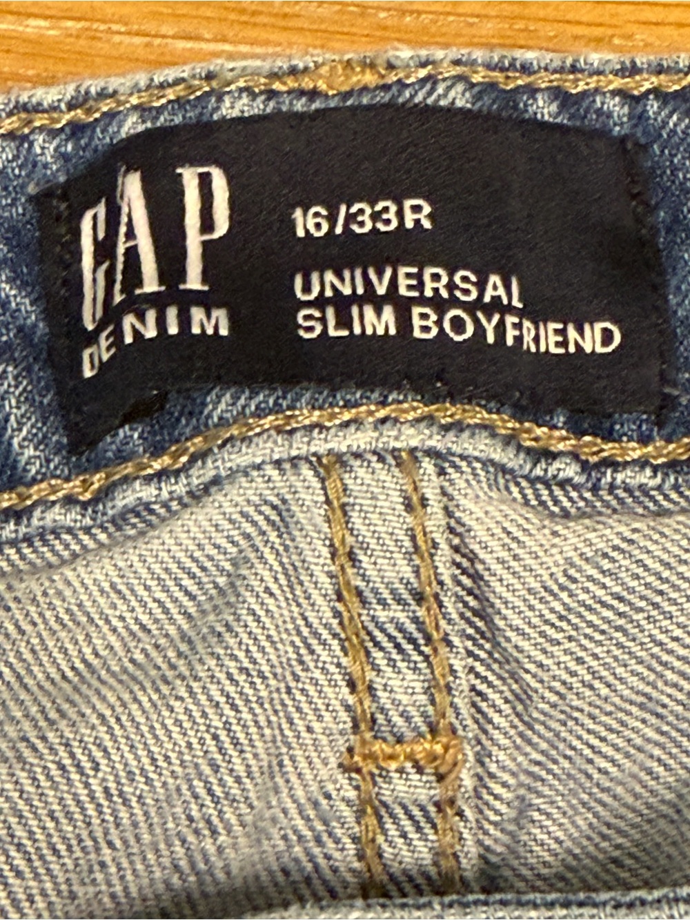 GAP Universal Slim Boyfriend Raw Hem Jeans Light Wash Women’s 16/33R - Picture 3 of 4